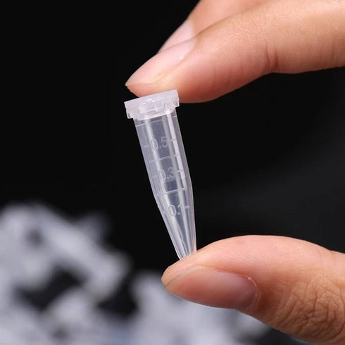 300pcs 0.5ml Microcentrifuge Tubes, EO Sterilized Plastic Small Vials with Caps for Sample Storage without Leakage