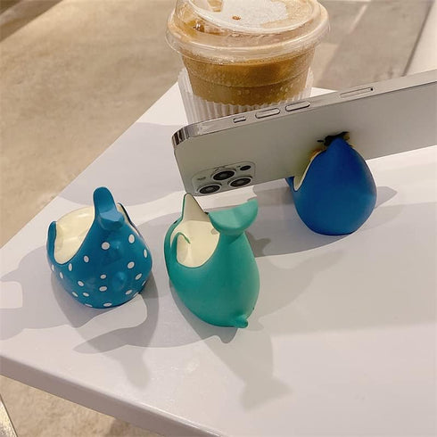 Cute Dolphin Shark Whale Phone Holder, Silicone Funny Creative Animal Desk Phone Stand Mount Accessories Free Your Hands Lovely Office Decor (Dolphin Design)