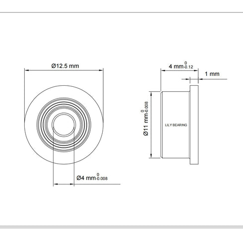 F694ZZ 10PCS Flange Ball Bearing 4×11×4mm Double Metal Shielded Flanged Bearing Chrome Steel ABEC-1(P0) Z2 Deep Groove Ball Bearing for Industrial Machine, Power Tools