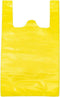 LazyMe T Shirt Bags, Plastic Bags with Handles for Grocery and Retail Shopping, 12x20 Inch, Yellow, 50pcs