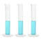 PATIKIL 50ml PP Plastic Graduated Cylinder, 3 Pack Hex Base White Graduations for Lab Home Use