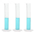 PATIKIL 50ml PP Plastic Graduated Cylinder, 3 Pack Hex Base White Graduations for Lab Home Use