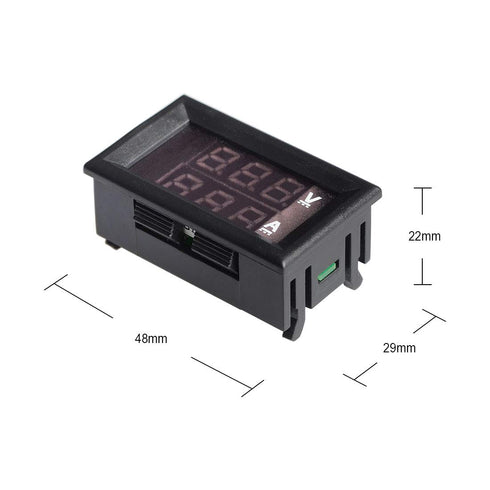 AKK LED Digital Voltmeter Ammeter, Blue Red LED Dual Digital Display Voltage Meter