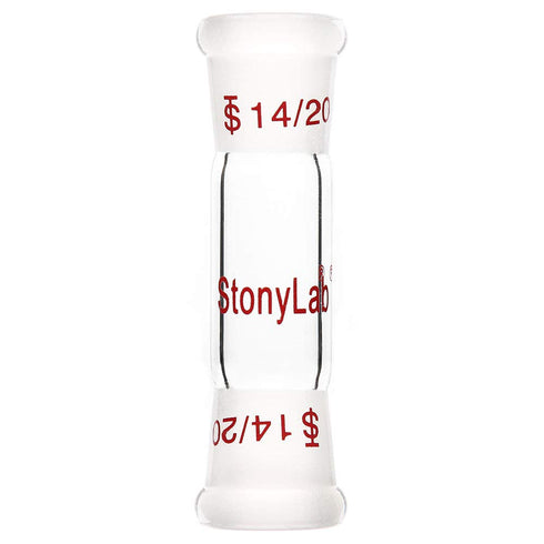 stonylab Glass Straight Connecting Adapter, Borosilicate Glass 30mm for 14/20 Ground Outer Standard Taper Joints