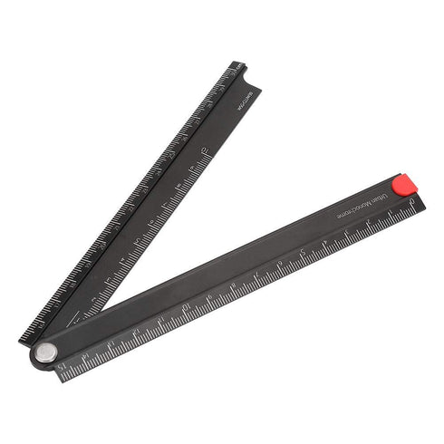 Folding Ruler, Aluminum Alloy 0-300mm Measurement Range Simple Angle Measurement Ruler for Artists