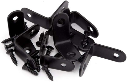 8 Pack 0.8'' Corner Bracket Shelf Bracket,Heavy Duty Black Stainless Steel L Corner Brace,Right Joint Angle Brackets