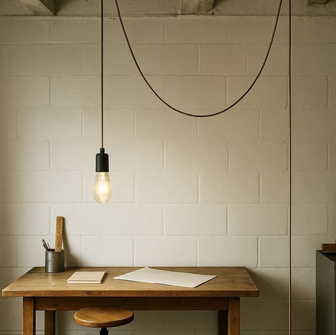 15 E26 1-Pack Feet Plug in Pendant Light, Pendant Light Cord Kit, Bronze Hanging Light Kits with ON/Off Switch, Socket