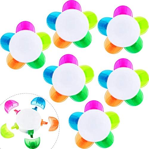 Petals Highlighters Assorted Colors, Flower Shape Watercolor Pens, 5-In-1 Fluorescent Pens for School Office Supplies