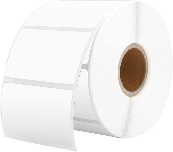 MUNBYN 2.25"x1.25" Thermal Sticker Labels, White Self-Adhesive Barcode Label Paper for Direct Thermal Printer, 1000