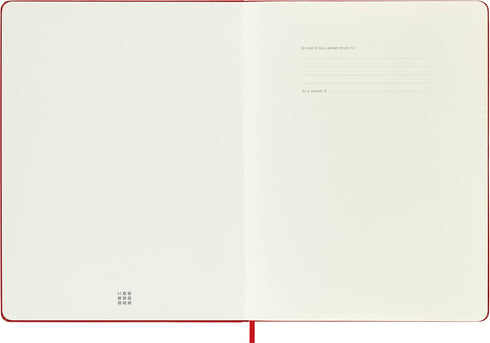 Moleskine Classic Notebook, Hard Cover, XL (7.5" x 9.5"), Ruled/Lined, Scarlet Red, 192 Pages