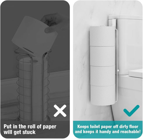 Conworld Toilet Paper Holder for 4 Roll Tissue, Over The Tank Toilet Paper Holder, Stainless Steel Rustproof Wall