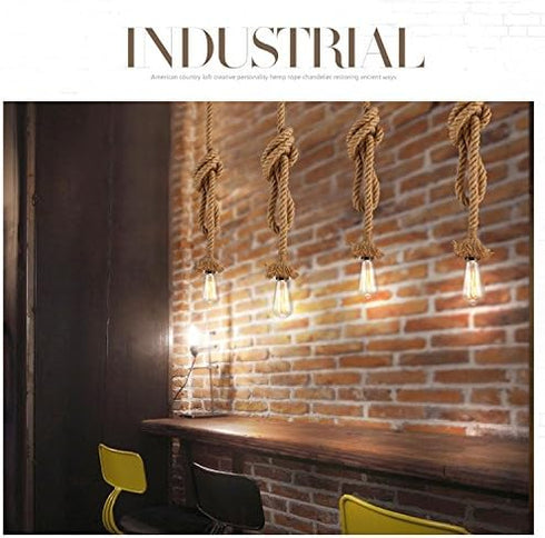 1 1 E26/E27 Lighting,110~130V, (Bulb CTKcom Head Meter Vintage Hemp Rope Pendant Light Fixture Base, Vintage Ceiling
