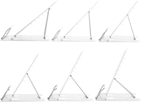 Book Stand Metal Desk Holder, Adjustable Cookbook Holder for Hands-Free Reading, Portable for Music, Textbooks, Recipes