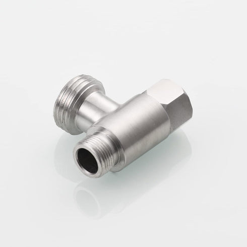 3-way 3/8" and 1/2" Adapter Tee Connector, Stainless Steel 3/8" Water Line T Fitting, Brushed Nickel, 1 PCS.