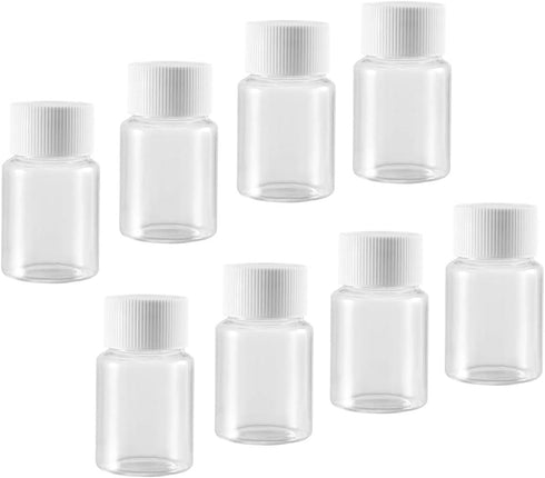 uxcell 10pcs 30ml/1oz Plastic Lab Chemical Reagent Bottle, Wide Mouth Sample Sealing Liquid Storage Container