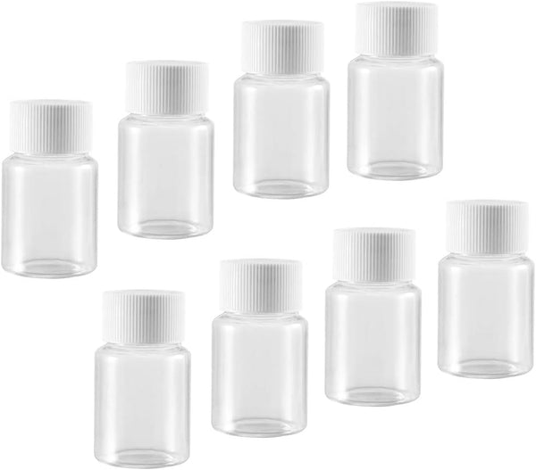 uxcell 10pcs 30ml/1oz Plastic Lab Chemical Reagent Bottle, Wide Mouth Sample Sealing Liquid Storage Container