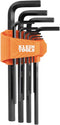 Klein Tools LS10M 10-Key Metric Hex Key Caddy Set, Long Reach Keys, Sizes 1.5 to 10mm, Heat-Treated Black Phosphate