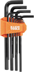 Klein Tools LS10M 10-Key Metric Hex Key Caddy Set, Long Reach Keys, Sizes 1.5 to 10mm, Heat-Treated Black Phosphate
