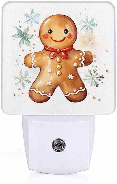 Jahiona LED Night Light Lamp with Smart Sensor Dusk to Dawn Sensor,Christmas Gingerbread