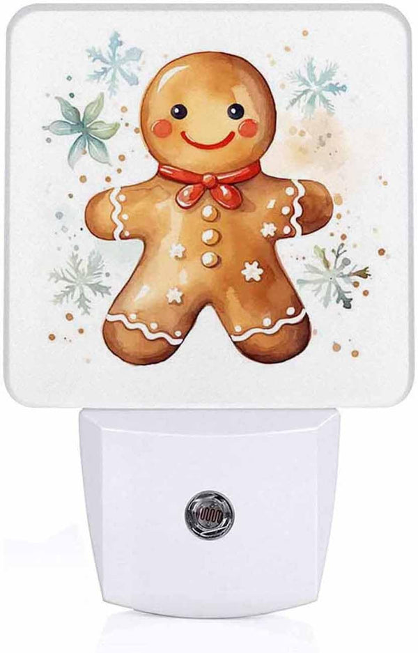 Jahiona LED Night Light Lamp with Smart Sensor Dusk to Dawn Sensor,Christmas Gingerbread