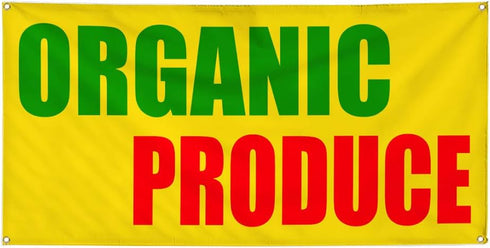 Sign Destination Vinyl Banner Multiple Sizes Organic Produce Food Fair Promotion Business Restaurant &