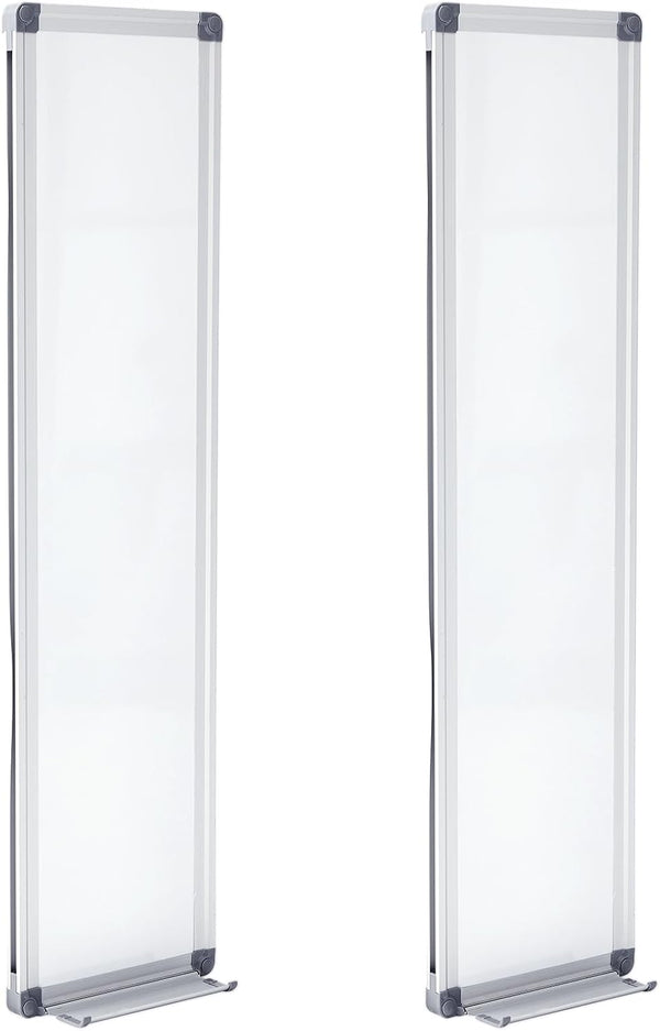 Ireer 2 Pcs Slim Skinny Whiteboard, Portable Narrow Tall Dry Erase Board, Wall Mounted Aluminum Magnetic Board