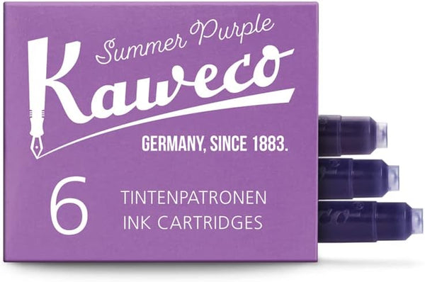 Kaweco Fountain Pen Ink Cartridges, Summer Purple, Pack of 6, Vegan