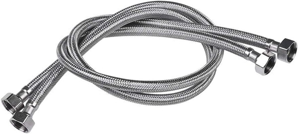 Faucet Line Connector Braided 304 Stainless Steel Supply Hose, 1/2" I.P. Female Thread to 1/2" I.P. Female Straight