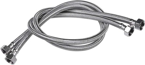 Faucet Line Connector, Braided 304 Stainless Steel Supply Hose, 1/2" I.P. Female Thread, 36 Inch (One Pair)