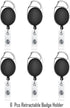 selizo 6pcs Retractable Badge Holders with Carabiner Reel Clip