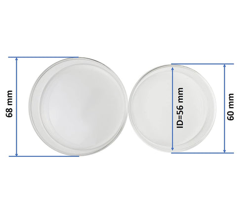Borosilicate Glass Petri Dish with Lid, Tissue Culture Dish (60 mm, Pack of 20)