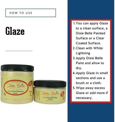 Dixie Belle Glaze | Hi Ho Silver (4oz) | Water-Based Paint Glaze for DIY Home D cor