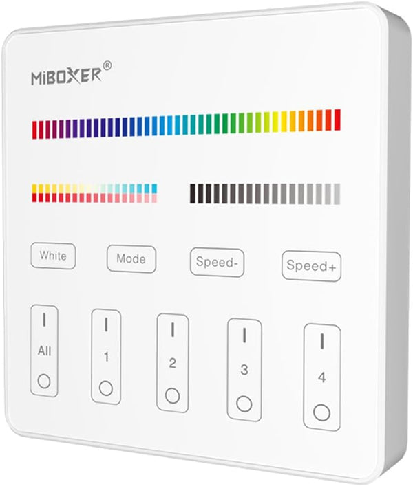 LGIDTECH B4 4-Zone Wall-Mounted Smart Panel Controller DC 3V,Only Work with RGB+CCT