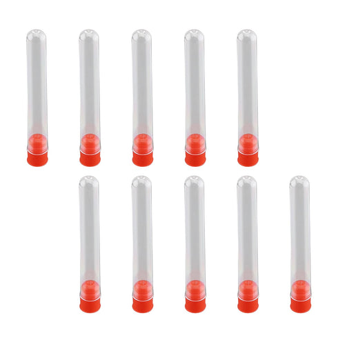Othmro 300Pcs Clear Plastic Test Tubes with Red Caps, 12mmx75mm Mini Test Tubes for Laboratory Use