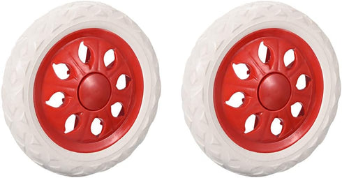 uxcell Shopping Cart Wheel Replacement 6.5 Inch Dia Rubber Foaming Red 2pcs