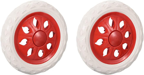 uxcell Shopping Cart Wheel Replacement 6.5 Inch Dia Rubber Foaming Red 2pcs