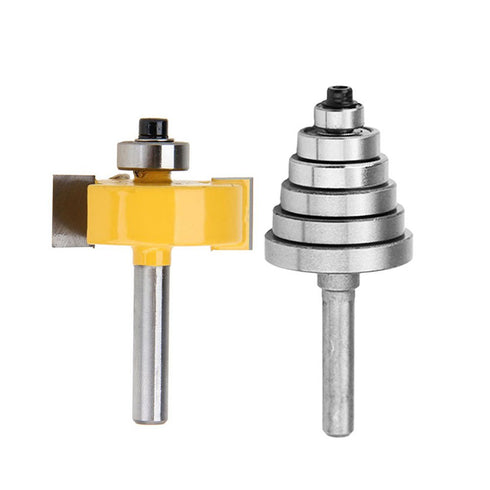 Yakamoz 1/4 Inch Shank Rabbet Router Bit with 6 Bearings Set - 1/8", 1/4", 5/16", 3/8", 7/16", 1/2"