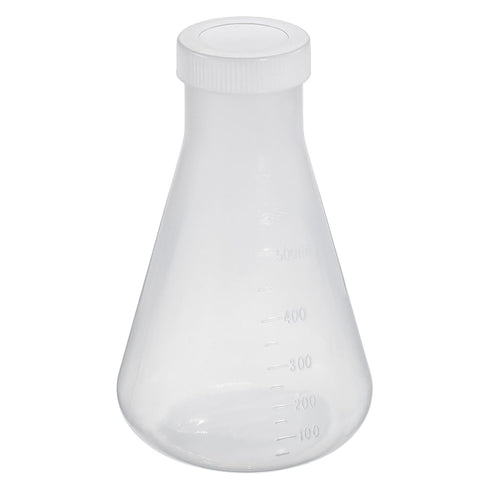 PATIKIL 500ml Plastic Erlenmeyer Flask with Screw Caps, Narrow Mouth Conical Flask, 1 Pack for Laboratory, Clear