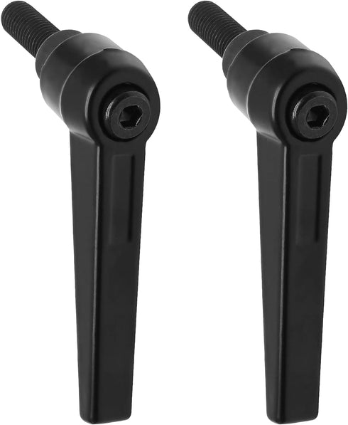 2pcs Adjustable Clamping Lever Handle M8 Lever Knob, M8 x 25mm Male Thread Adjustable Handles Push Button Ratchet Lever Knob, Threaded Bolt Handle Replacement M8 Handle Cam Clamping Handle by Qjaiune