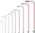 COLFULINE 9 PCS PINK Allen Key Set, Long Ball End Hex Key Set, Cr-V Allen Wrench Set for Home Repair
