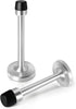 Door Stoppers - 6 Inch Long Brushed Nickel Wall Mounted Door Stop with Sound Dampening Rubber Bumper, 2 Pack