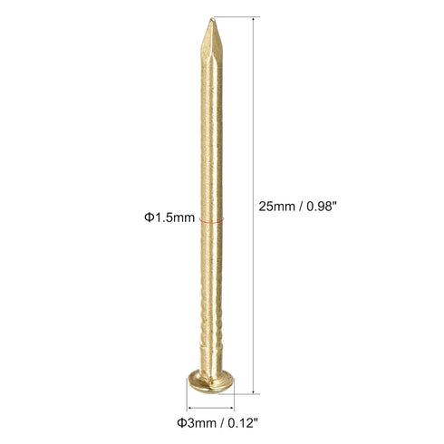 uxcell Small Tiny Brass Nails 1.5x25mm for DIY Decorative Pictures, 100pcs Household Accessories