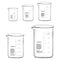 Glass Beaker Set, Borosilicate Graduated Low Form Griffin Beakers, 5 Sizes, Combo Pack