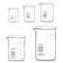 Glass Beaker Set, Borosilicate Graduated Low Form Griffin Beakers, 5 Sizes, Combo Pack