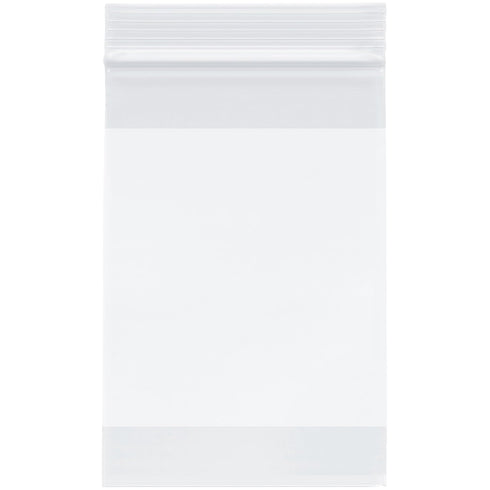 Plymor 4" x 6" Reclosable Plastic Bags (Case of 1,000), 2 Mil with White-Block Zipper