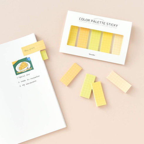 Monolike Color Palette Sticky Grid 500 C Set 4p - Self-Adhesive Memo Pad with 30 Sheets