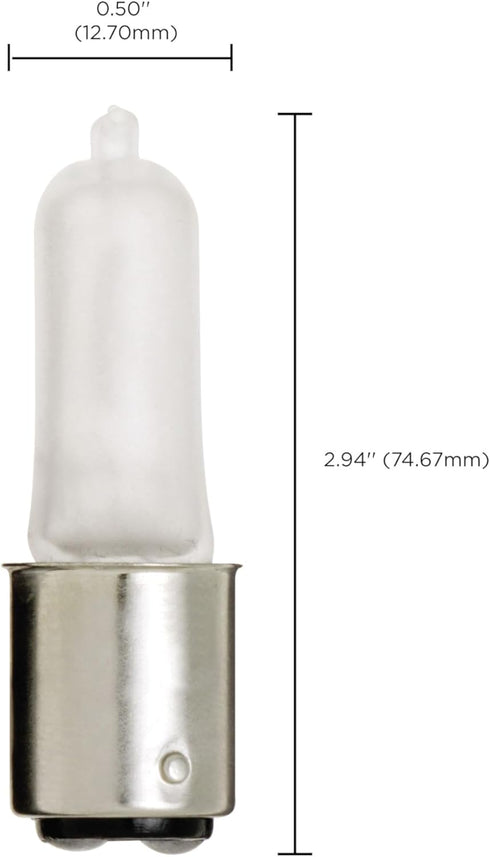 S1982 120V 50-Watt T4 Bulb, Satco DC Bayonet Base Light Halogen Frosted