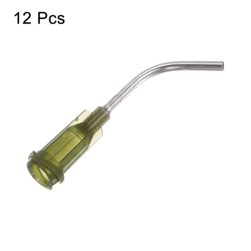 12pcs Blunt Tip Dispensing Needles, 14 Gauge 45 Degrees Bent Tips with Luer Elbow Blunt Needle for Oil