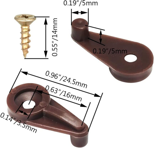 Glass Retainer Clips 5mm Cabinet Glass Clips Window Screen Clips Cabinet Door Glass Retainer Clips with Screws for Fixing Glass Cabinet Doors (50, Brown)