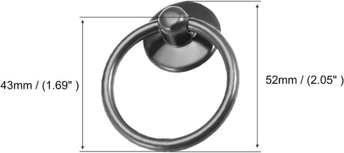 Ring Pull Handle (52mm/2.05") 1Pcs, Iron Hardware Drop Ring Pulls Knobs Handle with Screw - for Home Box Cabinet Drawer, Black by METALLIXITY